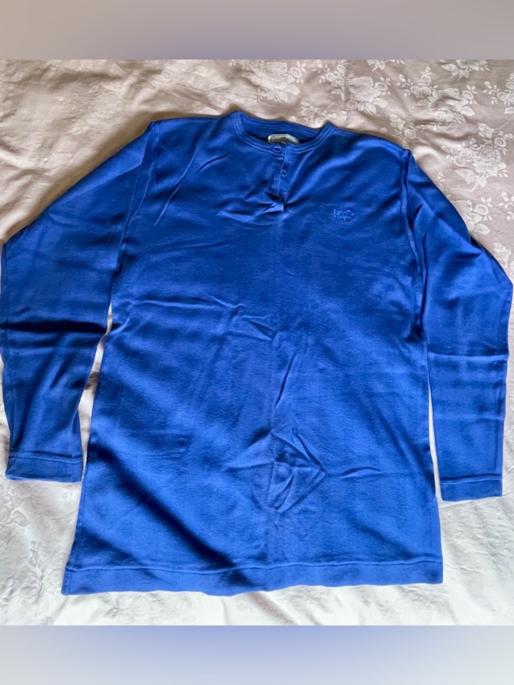 Levi's Royal Blue Long-Sleeve Henley Crewneck Pullover